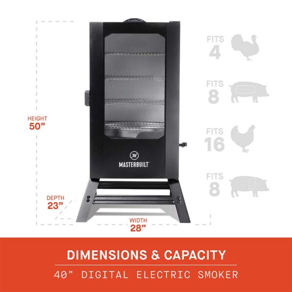 40" Digital Electric Smoker w/Window & Legs - Image 2